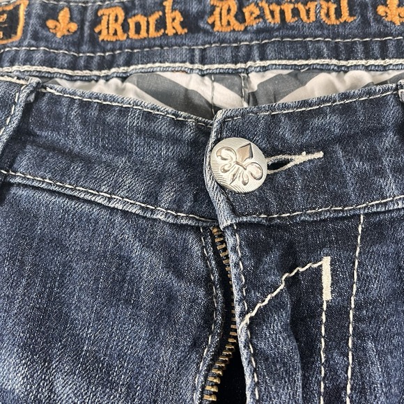 Rock Revival Ryker Straight Leg Dark Wash Men's Western Blue Jeans Size 38x26 - Picture 7 of 16